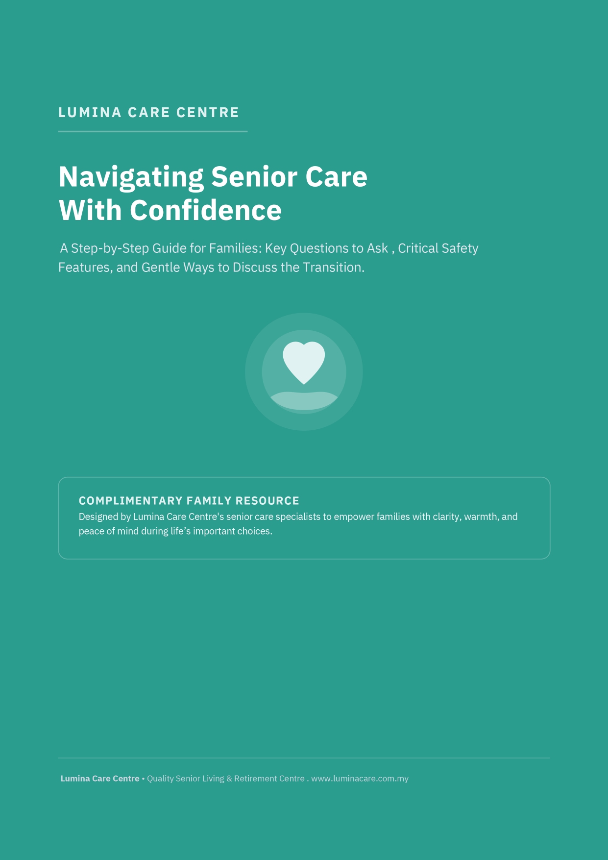 The Family's Checklist for Choosing a Premium Lifestyle Care Centre — guide cover